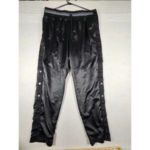 Jordan Mens XL Black Satin Tear Away Snap Button Basketball Warm Up Pants AJ1985
